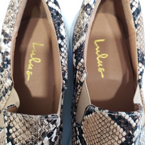 LuLus Womens Faux Snake Print Slip-on Shoes, Size 6 - Picture 3 of 9